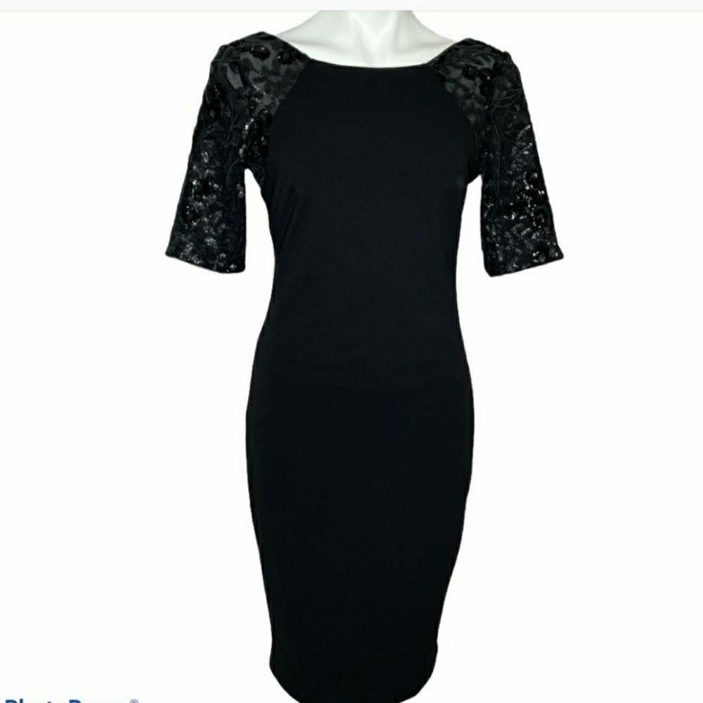 Calvin Klein black sequin dress, size 4